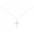 Autre Marque Collana Croce in Oro Rosa K10 e Diamanti