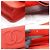 Wallet On Chain Chanel Borsa a tracolla WOC Signature in caviale rosso e argento - vista 8
