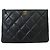 Chanel Clutch matelassé con logo CC dorato Nero Large