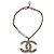 Chanel Bracciale a catena con pendente in perle e cristalli logo CC Gold