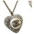 Chanel Collana di perle a cuore con logo CC