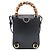 Bamboo Gucci Mini con manico in bambù in pelle nera - vista 3