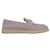Prada Mocassini in camoscio da donna con logo triangolare Alabaster Pink