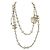 Chanel Collana a due giri Camelia Logo CC Oro Perla Edizione Limitata