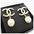 Chanel Orecchini Logo CC in perle e cubic zirconia dorati - vista 4