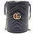 Gucci Mini Borsa a Secchiello GG Marmont in Matelassé Chevron Nera