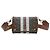 Burberry Picca borsa crossbody in pelle marrone ed E-Canvas a righe monogram