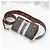 Burberry Picca borsa crossbody in pelle marrone ed E-Canvas a righe monogram - vista 5