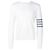 Thom Browne 4 Bar Rundhals Strickpullover Weiß