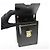 Burberry Mini borsa a tracolla Robin in pelle di vitello liscia nera e oro - vista 5