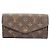 Louis Vuitton Portafoglio Sarah in pelle marrone e Monogram Canvas