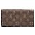 Louis Vuitton Portafoglio Sarah in pelle marrone e Monogram Canvas - vista 3