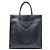 Prada Borsa Tote in pelle morbida nera con lettere embossed a triangolo
