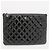 Chanel Clutch Medium Series in vernice nera con decorazione charm e logo argento - vista 4