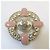 Chanel Spilla logo rotonda con perle dorate - vista 2