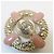 Chanel Spilla logo rotonda con perle dorate - vista 4