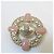Chanel Spilla logo rotonda con perle dorate - vista 7