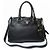 Prada Borsa Black Vitello Daino Logo Gold Lettering