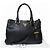 Prada Borsa Black Vitello Daino Logo Gold Lettering - vista 2