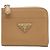 Prada Saffiano Triangle Zip Small Kartenetui Camel
