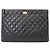 Chanel Clutch Vintage Logo Dorato Grande Nera