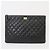 Chanel Clutch Vintage Logo Dorato Grande Nera - vista 2