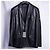 Balenciaga Single Breasted Logo Patch Leather Jacket - view 7