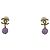 Chanel Orecchini Gold CC Logo con pietra viola