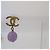 Chanel Orecchini Gold CC Logo con pietra viola - vista 2