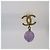 Chanel Orecchini Gold CC Logo con pietra viola - vista 3