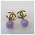 Chanel Orecchini Gold CC Logo con pietra viola - vista 4