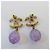 Chanel Orecchini Gold CC Logo con pietra viola - vista 5