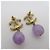 Chanel Orecchini Gold CC Logo con pietra viola - vista 6