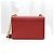 Prada Borsa a spalla con patta e catena in pelle di vitello morbida Saffiano rossa - vista 4