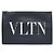 Valentino Clutch in pelle nera con logo VLTN