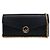 Fendi Portafoglio a catena WOC Continental in vitello nero e oro