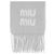 Sciarpa Miu Miu Logo in mohair grigia