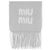 Sciarpa Miu Miu Logo in mohair grigia - vista 4