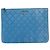 Chanel Clutch Medium Blu Sfumata con Grande Logo CC