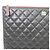 Chanel Clutch matelassé nera classica con logo CC dorato Large Series - vista 4
