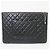 Chanel Clutch matelassé nera classica con logo CC dorato Large Series - vista 6