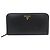 Prada Cartera larga con cremallera de metal negro