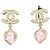 Chanel Orecchini a cuore rosa con perle e strass Heart Gold