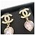 Chanel Orecchini a cuore rosa con perle e strass Heart Gold - vista 4