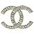 Chanel 2021 Spilla CC Metallo Argentato Strass