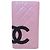 Portefeuille long en cuir rose Chanel
