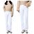 Tory Burch Vaqueros blancos cropped flare con costuras amarillas