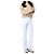 Tory Burch Vaqueros blancos cropped flare con costuras amarillas - vista 10
