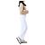 Tory Burch Vaqueros blancos cropped flare con costuras amarillas - vista 20