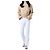 Tory Burch Vaqueros blancos cropped flare con costuras amarillas - vista 5